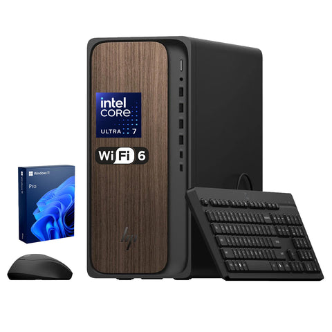 HP OmniDesk Tower Desktop Intel Core Ultra 7 16GB RAM NVIDIA GeForce RTX 5060 1TB SSD Storage Windows 11 Pro - Black