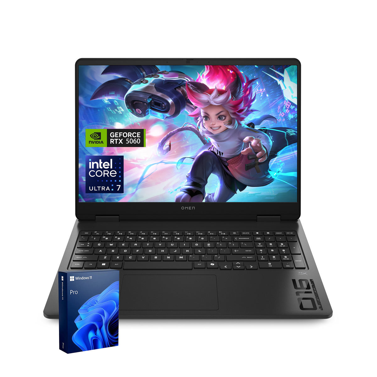 HP Omen Slim 16 inches Traditional Laptop Intel Core Ultra 7 32GB RAM NVIDIA GeForce RTX 5060 1TB SSD Storage Windows 11 Pro 144Hz - Black
