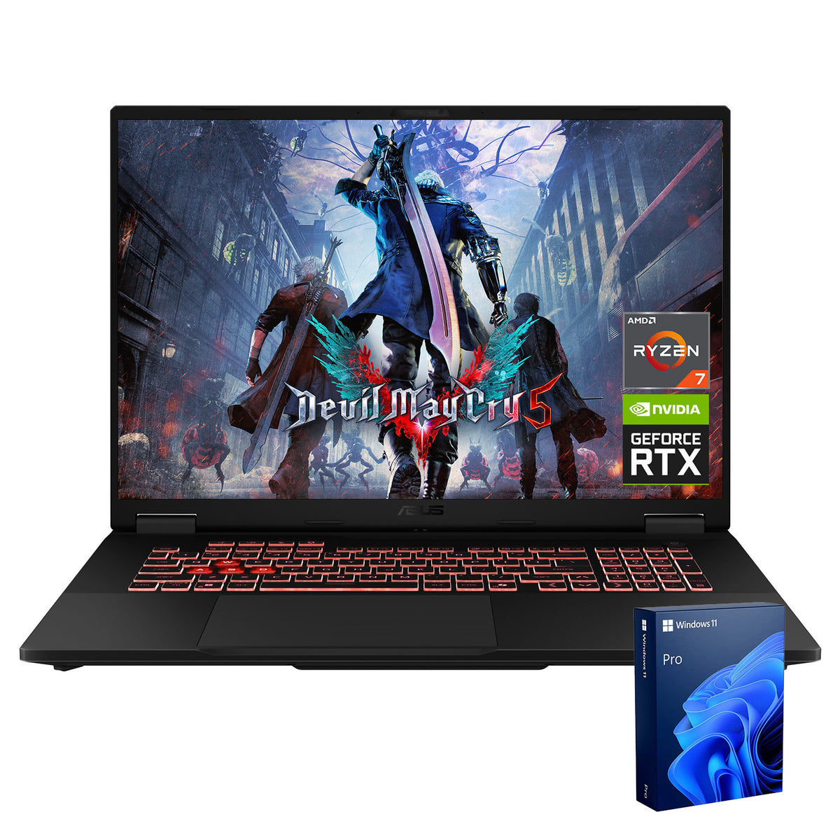 ASUS TUF A18 18 inches Traditional Laptop AMD Ryzen 7 64GB RAM NVIDIA GeForce RTX 5070 4TB SSD Storage Windows 11 Pro 240Hz - Grey