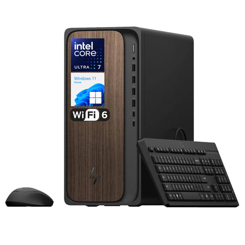 HP OmniDesk Tower Desktop Intel Core Ultra 7 8GB RAM Intel Graphics 512GB SSD Storage Windows 11 Home - Black