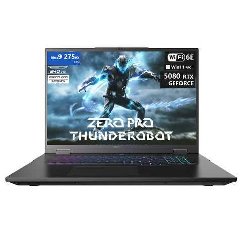 THUNDEROBOT ZERO 18 18-in Traditional Laptop Intel Core Ultra 9 64GB RAM NVIDIA GeForce RTX 5080 2TB SSD Storage Windows 11 Pro 240Hz - Black