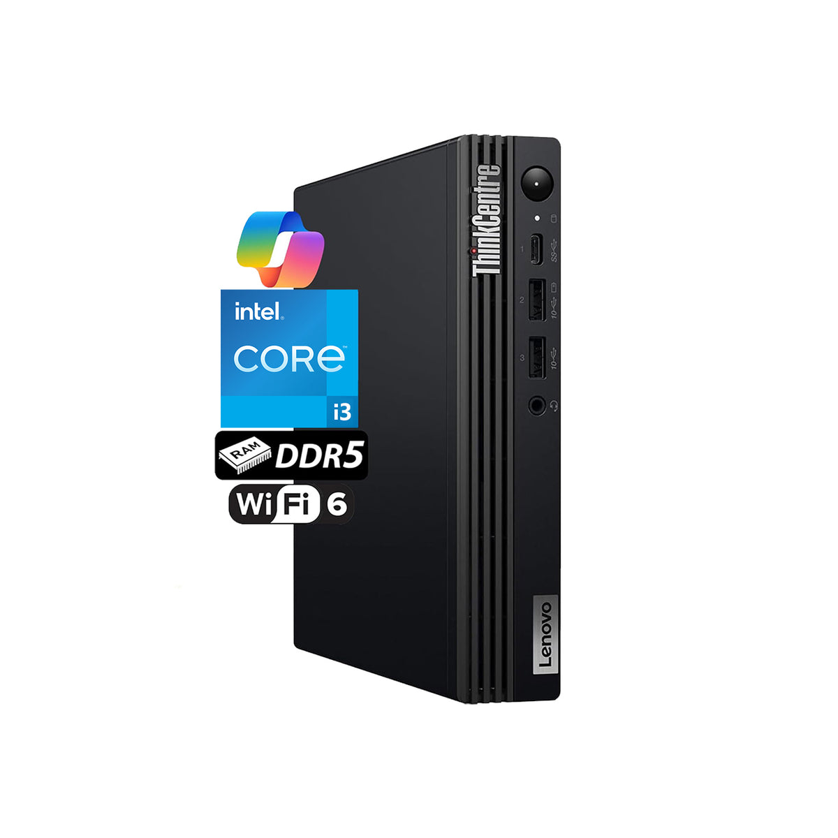 LENOVO ThinkCentre M70q MFF Desktop Intel Core i3 8GB RAM Intel UHD Graphics 512GB SSD Storage FreeDos - Black