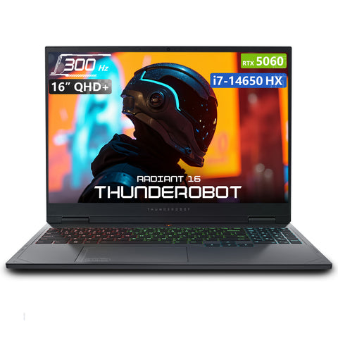 THUNDEROBOT Radiant 16 16-in Traditional Laptop Intel Core i7 64GB RAM NVIDIA GeForce RTX 5060 2TB SSD Storage Windows 11 Pro 300Hz - Black