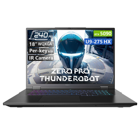 THUNDEROBOT ZERO 18 18 inches Traditional Laptop Intel Core Ultra 9 64GB RAM NVIDIA GeForce RTX 5090 2TB SSD Storage Windows 11 Home 240Hz - Black