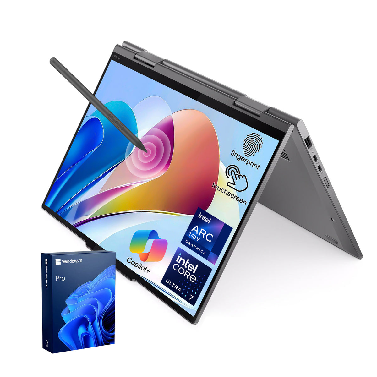 Lenovo ThinkPad X1 14 in FHD Touch Business 2-in-1 AI Laptop, Intel Core Ultra 7 258V, 32GB RAM, 4TB SSD, Wi-Fi 7, Win11 Pro, Grey