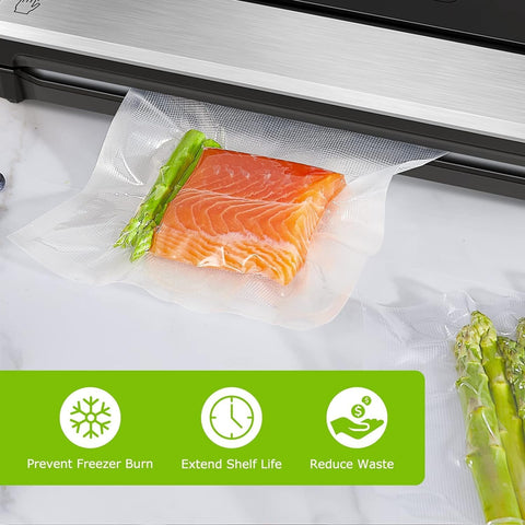 Bonsenkitchen 8” x 150’ Food Vacuum Seal Roll Keeper with Cutter, Vacuum Sealer Bags Rolls for Food Storage, Commercial Grade, BPA Free, Great for Meal Prep and Sous Vide Cooking VB3401