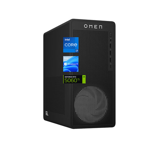 HP Omen 16L Tower Desktop Intel Core i7 8GB RAM NVIDIA GeForce RTX 5060 Ti 512GB SSD Storage Windows 11 Home - Black