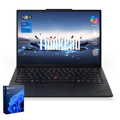 LENOVO ThinkPad E14 14" Traditional Laptop Intel Core 7 32GB RAM Intel Graphics 1TB SSD Storage Windows 11 Pro 60Hz - Black