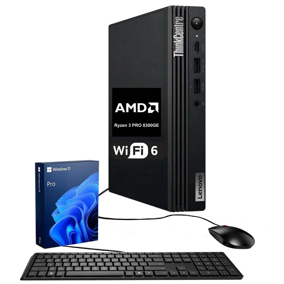 LENOVO ThinkCentre Business MFF Desktop, AMD Ryzen 3 8300GE, AMD Radeon Graphics, 32GB DDR5, 2TB SSD, Win11 Pro, Black