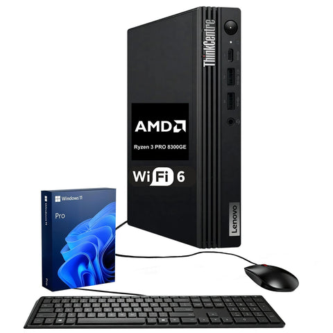 LENOVO ThinkCentre Business MFF Desktop, AMD Ryzen 3 8300GE, AMD Radeon Graphics, 32GB DDR5, 2TB SSD, Win11 Pro, Black