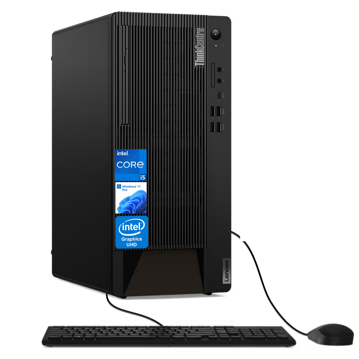 LENOVO ThinkCentre M90t Tower Desktop Intel Core i5 16GB RAM Intel UHD Graphics 512GB SSD Storage Windows 11 Pro - Black