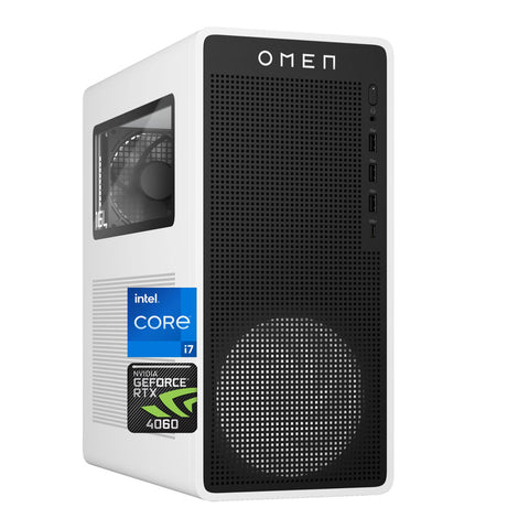 HP Omen 16L Tower Desktop Intel Core i7 8GB RAM NVIDIA GeForce RTX 4060 512GB SSD Storage Windows 11 Home - White