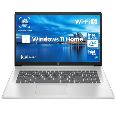 HP Essential 17.3" Traditional Laptop Intel Core 7 8GB RAM Intel Integrated Graphics 512GB SSD Storage Windows 11 Home 60Hz - Silver