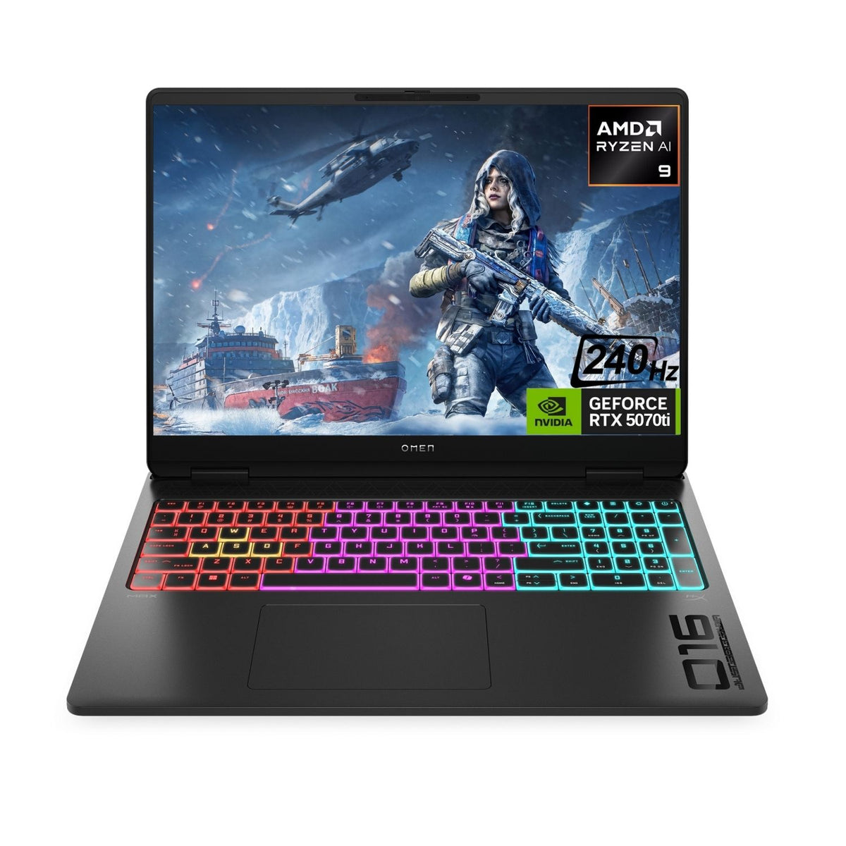 HP Omen MAX 16 inches Traditional Laptop AMD Ryzen AI 9 32GB RAM NVIDIA GeForce RTX 5070 Ti 2TB SSD Storage Windows 11 Home 240Hz - Black