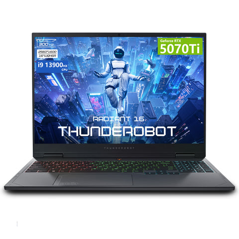 Thunderobot Radiant 16 Gaming Laptop 16 inches WQXGA Intel Core i9-13900HX 32GB RAM NVIDIA GeForce RTX 5070 Ti 1TB SSD Storage Windows 11 Home - Black