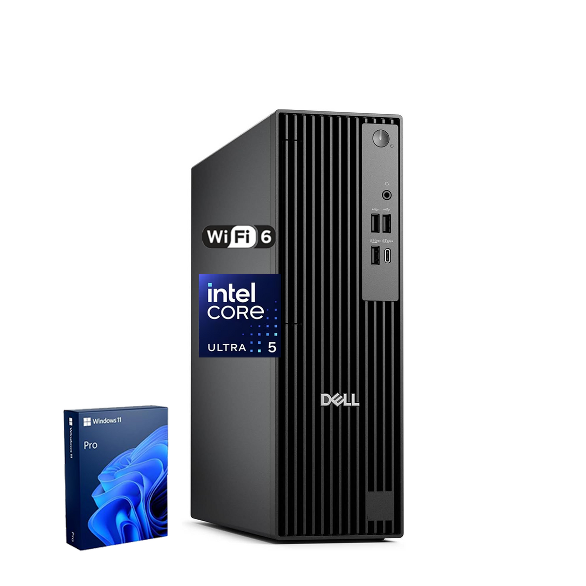 DELL Pro Slim MFF Desktop Intel Core Ultra 5 8GB RAM Intel Graphics 512GB SSD Storage Windows 11 Pro - Black