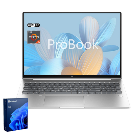 HP ProBook 465 16" Traditional Laptop AMD Ryzen 5 16GB RAM AMD Radeon Graphics 256GB SSD Storage Windows 11 Pro 60Hz - Silver