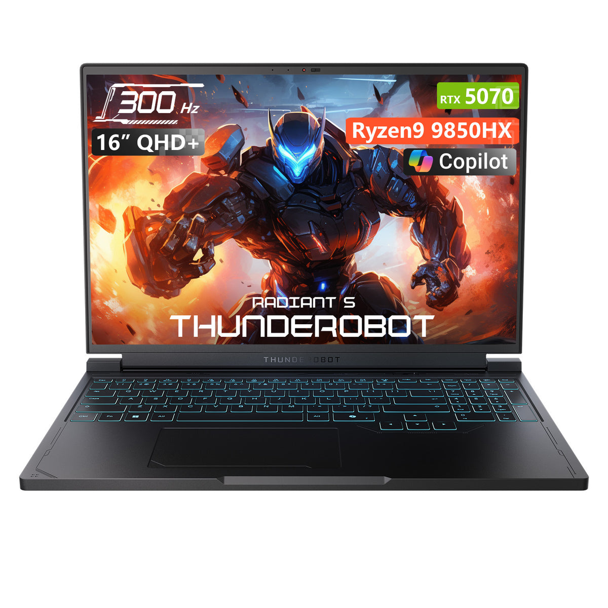 THUNDEROBOT Radiant S 16 16-in Traditional Laptop AMD Ryzen 9 16GB RAM NVIDIA GeForce RTX 5070 1TB SSD Storage Windows 11 Home 300Hz - Black