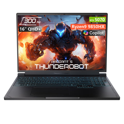 THUNDEROBOT Radiant S 16 16-in Traditional Laptop AMD Ryzen 9 16GB RAM NVIDIA GeForce RTX 5070 1TB SSD Storage Windows 11 Home 300Hz - Black