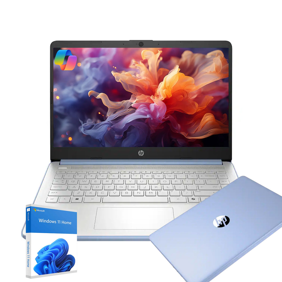 HP Essential 14 inches Traditional Laptop Intel N-Series 4GB RAM Intel Graphics 128GB eMMC Storage Windows 11 Home 60Hz - Blue