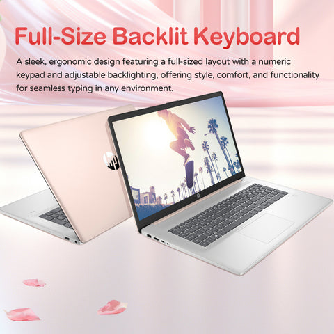 HP Essential 17.3 inches Traditional Laptop Intel Core i5 32GB RAM Intel Iris Xe Graphics 1TB SSD Storage Windows 11 Home 60Hz - Rose