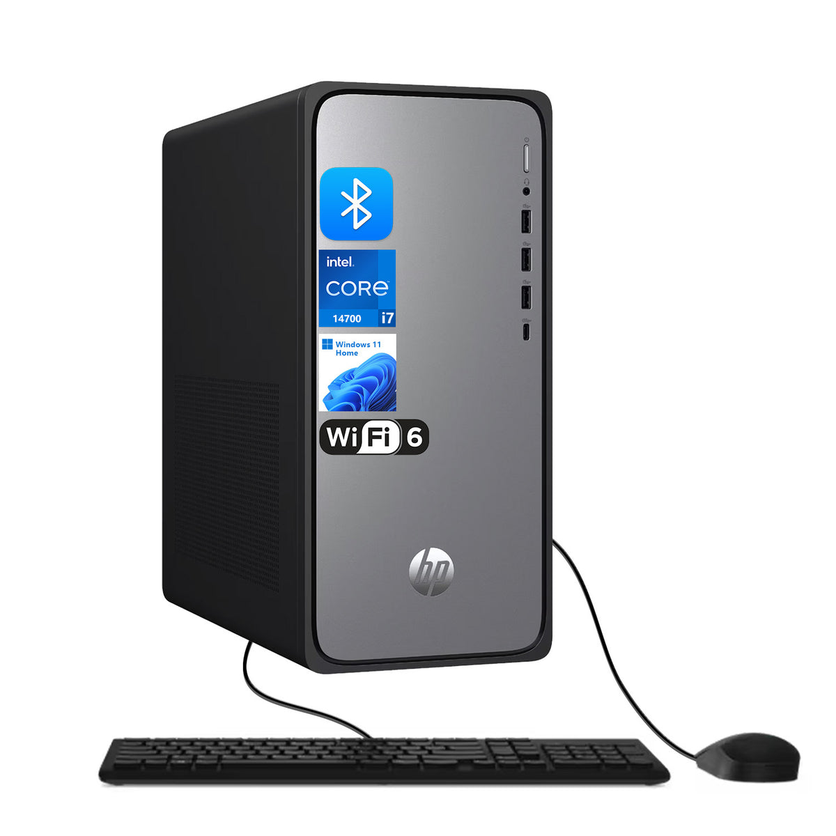 HP OmniDesk Tower Desktop Intel Core i7 16GB RAM Intel UHD Graphics 256GB SSD Storage Windows 11 Home - Black