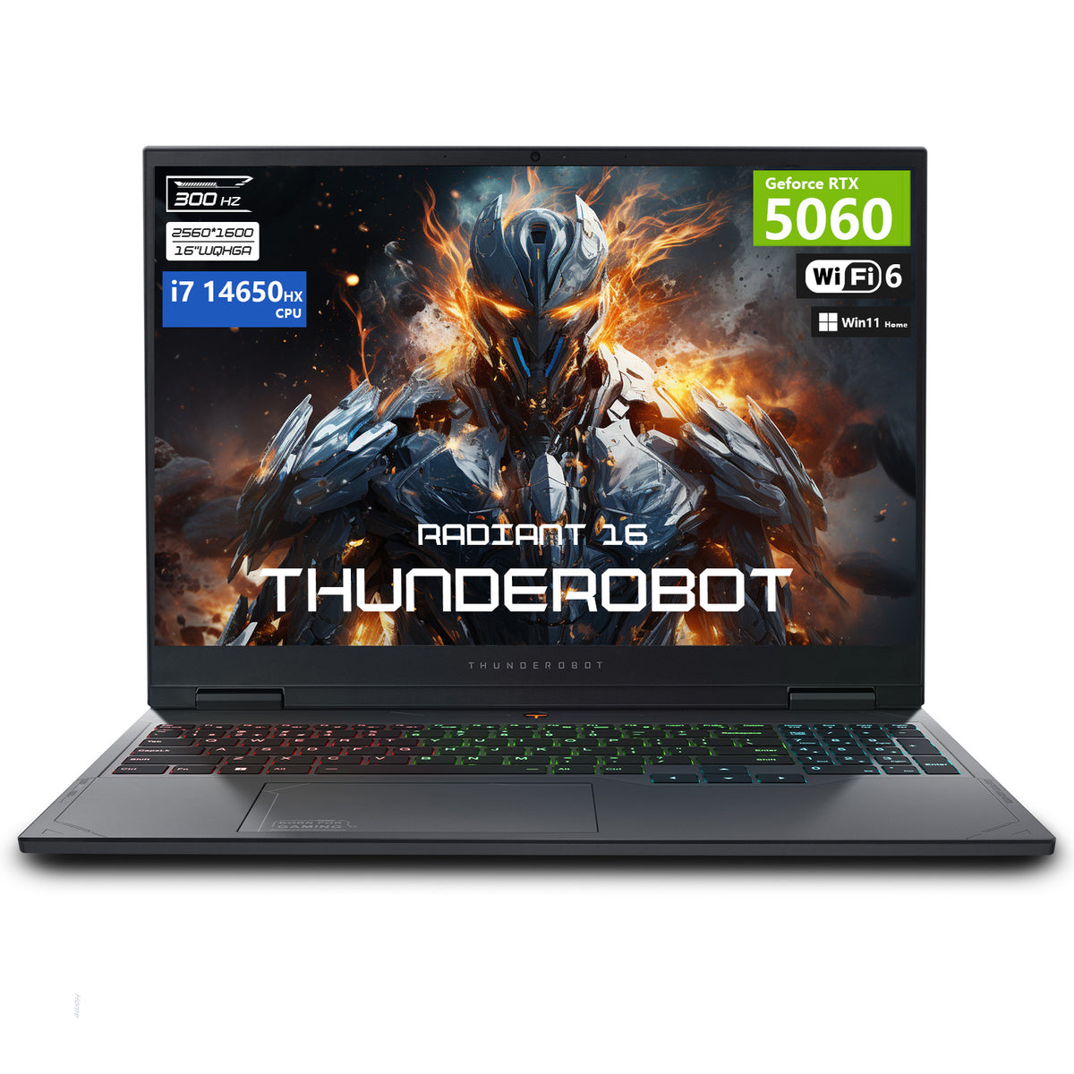 THUNDEROBOT Radiant 16 16 inches Traditional Laptop Intel Core i7 64GB RAM NVIDIA GeForce RTX 5060 4TB SSD Storage Windows 11 Home 300Hz - Black