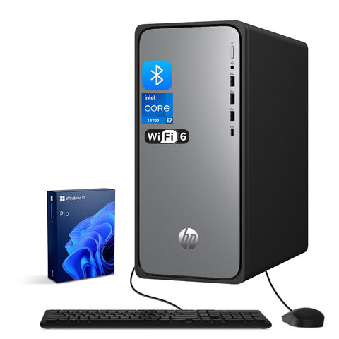 HP OmniDesk Tower Desktop Intel Core i7 16GB RAM Intel UHD Graphics 2TB SSD Storage Windows 11 Pro - Black