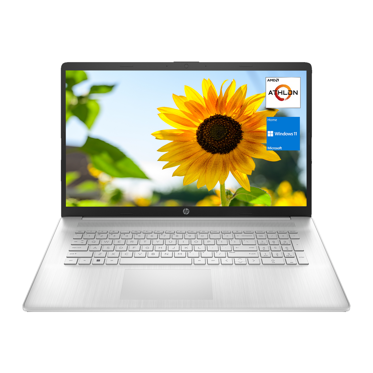 HP 17z Laptop, 17.3" HD+ Screen, AMD Athlon Gold 3150U Processor, Webcam, HDMI, Type-C, Wi-Fi, Windows 11 Home, Silver