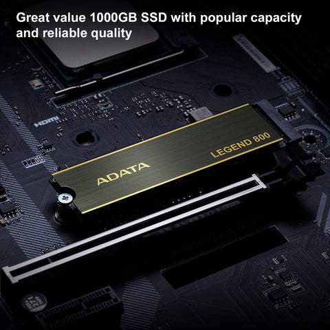 ADATA 1TB SSD Legend 800, NVMe PCIe Gen4 x 4 M.2 2280 Internal Solid State Drive, Speed up to 3,500MB/s, Storage for PC, High Endurance with 3D NAND