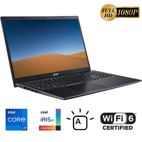 Acer Aspire 5 15.6 FHD Notebook Laptop, Intel Core i7-1165G7 Processor, 32GB RAM, 1TB PCIe SSD + 1TB HDD, Webcam, Backlit Keyboard, Fingerprint Reader, Wi-Fi 6, Windows 11 Home, Black