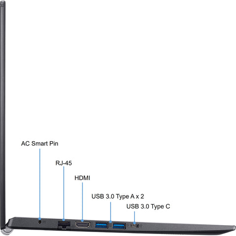 Acer Aspire 5 Notebook Laptop, 15.6 inch FHD Display, Intel Core i7-1165G7, Webcam, Backlit Keyboard, Fingerprint Reader, HDMI, Wi-Fi 6, Black